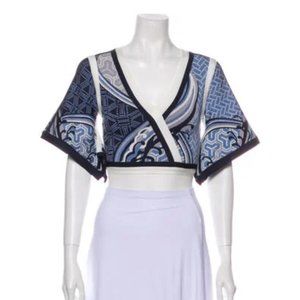 Herve Leger Kiana Printed Crop Top Kimono-style